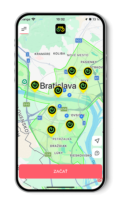 Ukážka aplikácie Slovnaft eBAJK